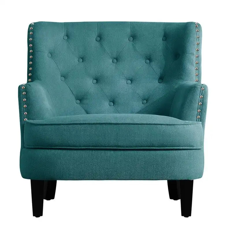 Fauteuil d'appoint capitonné à oreilles, 30 po de large, velours/lin