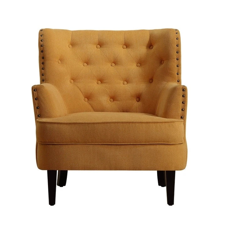 Fauteuil d'appoint capitonné à oreilles, 30 po de large, velours/lin