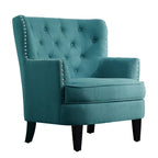 Fauteuil d'appoint capitonné à oreilles, 30 po de large, velours/lin