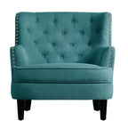 Fauteuil d'appoint capitonné à oreilles, 30 po de large, velours/lin