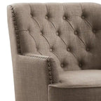 Fauteuil d'appoint capitonné à oreilles, 30 po de large, velours/lin