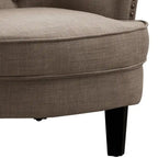 Fauteuil d'appoint capitonné à oreilles, 30 po de large, velours/lin