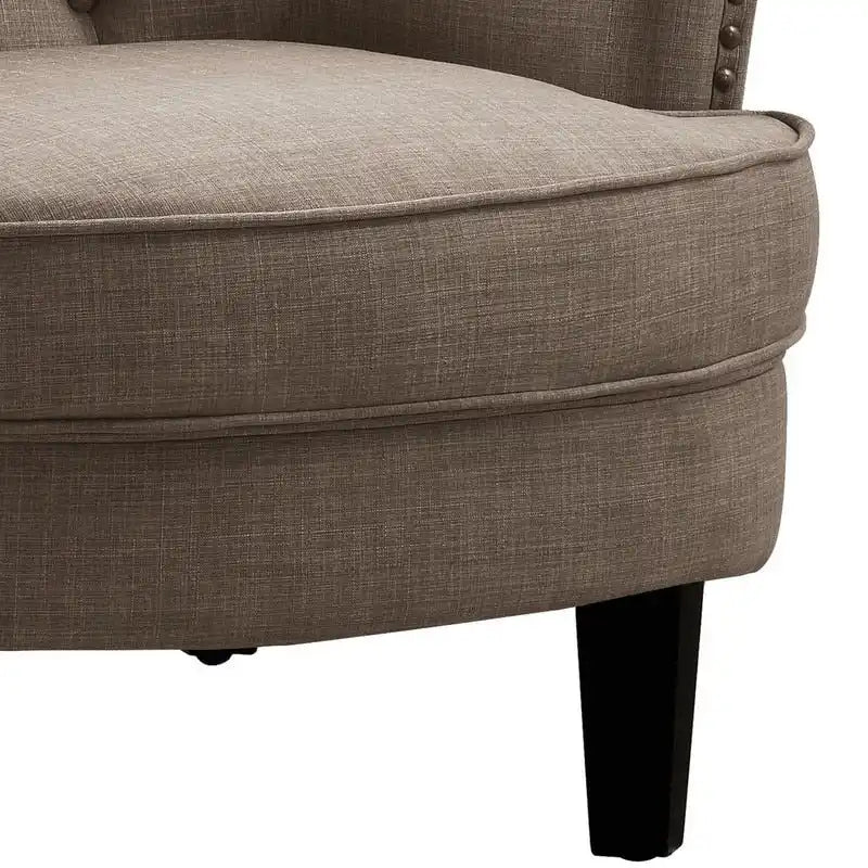 Fauteuil d'appoint capitonné à oreilles, 30 po de large, velours/lin