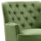 Fauteuil d'appoint capitonné à oreilles, 30 po de large, velours/lin