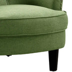 Fauteuil d'appoint capitonné à oreilles, 30 po de large, velours/lin