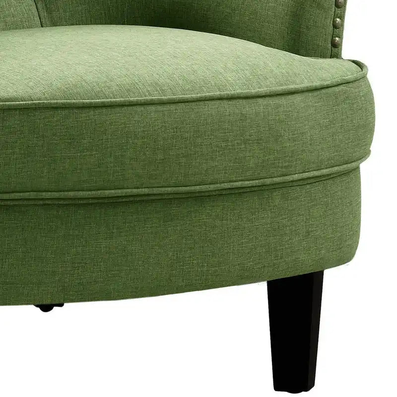 Fauteuil d'appoint capitonné à oreilles, 30 po de large, velours/lin