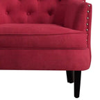 Fauteuil d'appoint capitonné à oreilles, 30 po de large, velours/lin