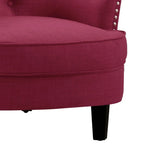 Fauteuil d'appoint capitonné à oreilles, 30 po de large, velours/lin