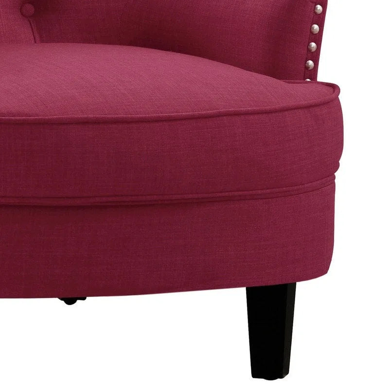 Fauteuil d'appoint capitonné à oreilles, 30 po de large, velours/lin