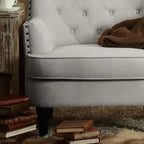 Fauteuil d'appoint capitonné à oreilles, 30 po de large, velours/lin