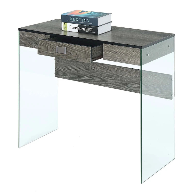 Bureau 36 po en verre à 1 tiroir Convenience Concepts