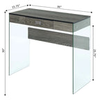 Bureau 36 po en verre à 1 tiroir Convenience Concepts