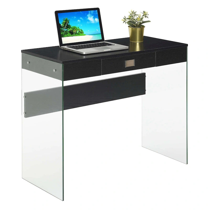 Bureau 36 po en verre à 1 tiroir Convenience Concepts