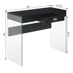 Bureau 36 po en verre à 1 tiroir Convenience Concepts