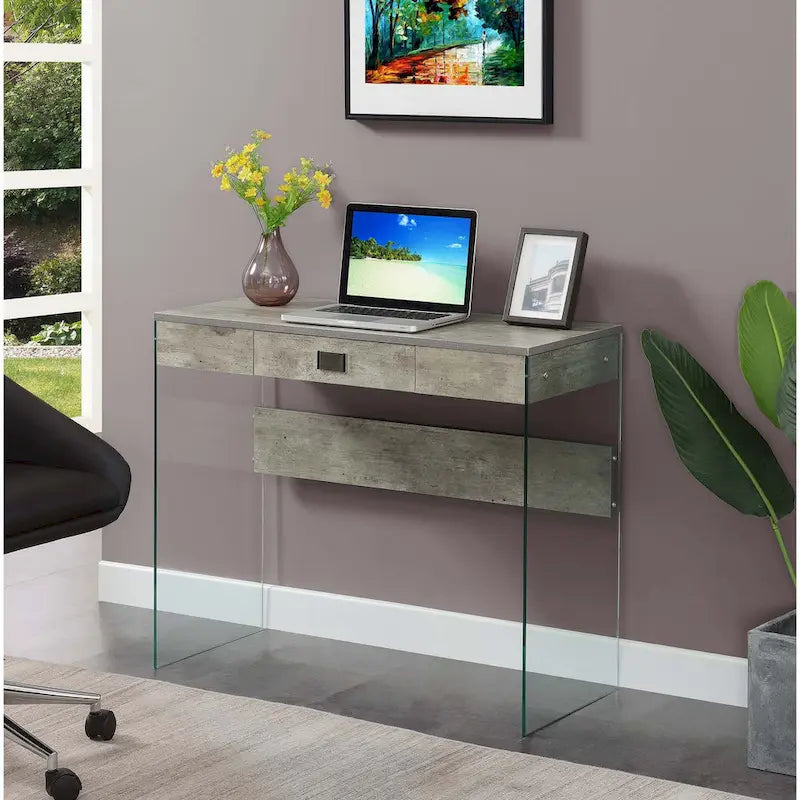 Bureau 36 po en verre à 1 tiroir Convenience Concepts