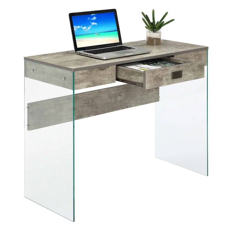 Bureau 36 po en verre à 1 tiroir Convenience Concepts