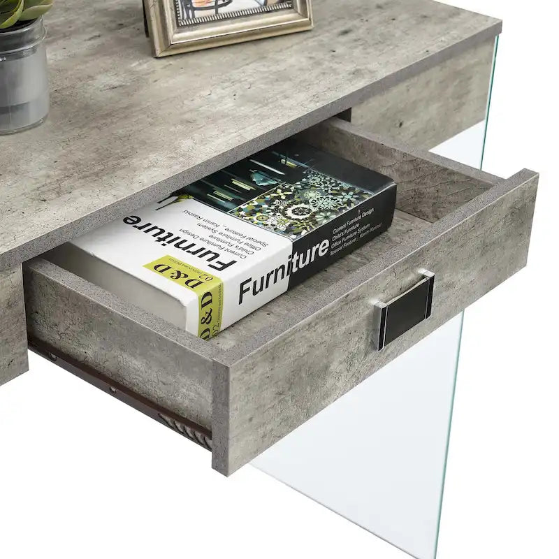 Bureau 36 po en verre à 1 tiroir Convenience Concepts