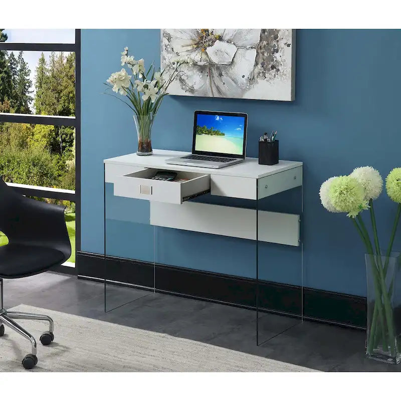 Bureau 36 po en verre à 1 tiroir Convenience Concepts