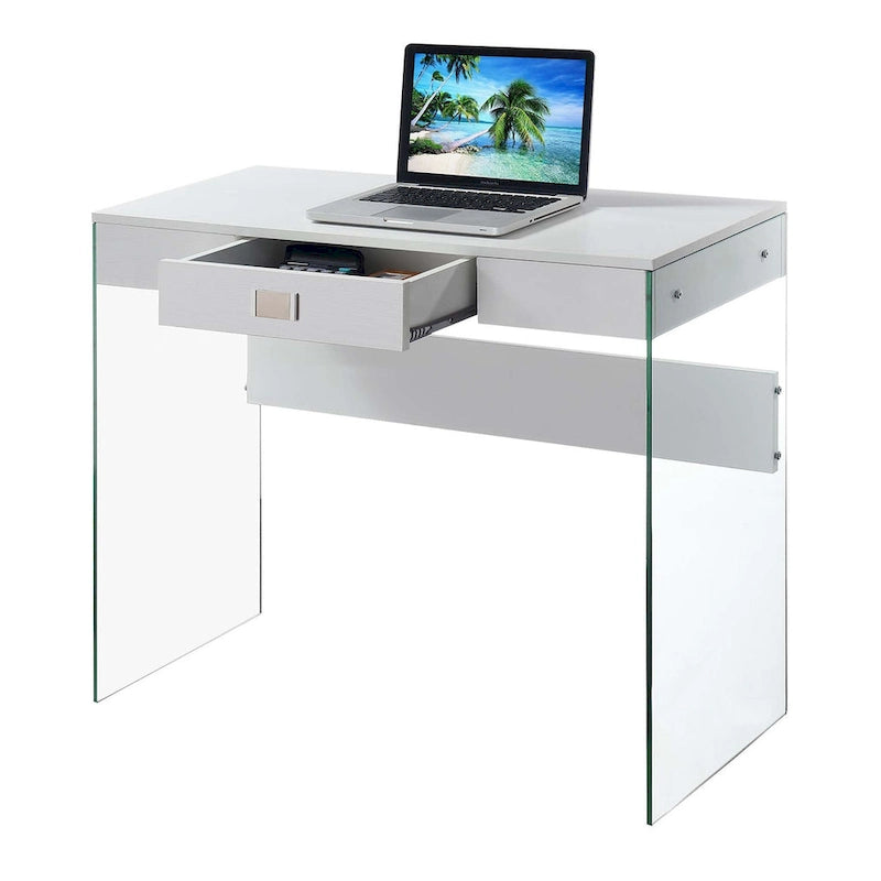 Bureau 36 po en verre à 1 tiroir Convenience Concepts