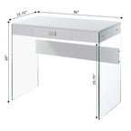 Bureau 36 po en verre à 1 tiroir Convenience Concepts