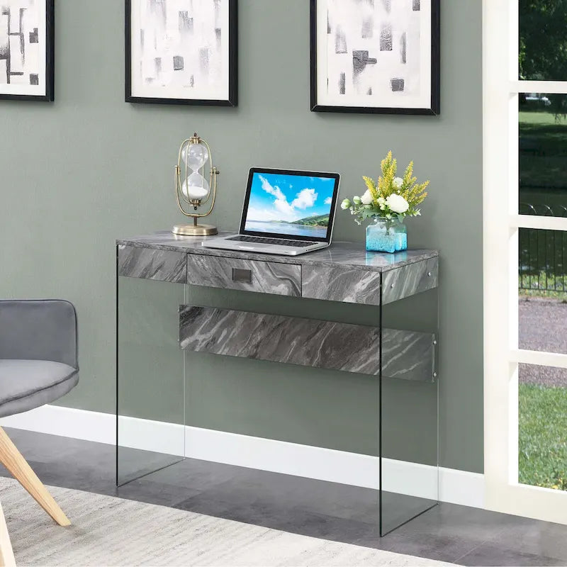 Bureau 36 po en verre à 1 tiroir Convenience Concepts