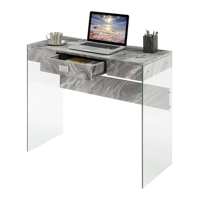 Bureau 36 po en verre à 1 tiroir Convenience Concepts
