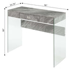 Bureau 36 po en verre à 1 tiroir Convenience Concepts