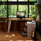 54.3 Bureau d'ordinateur d'angle avec armoire réversible
