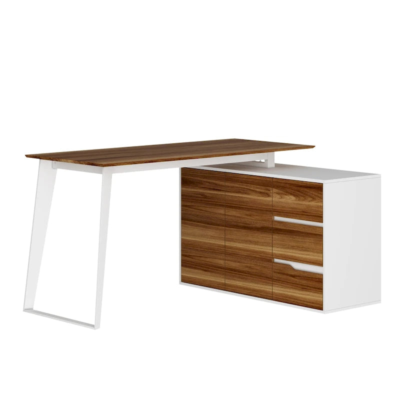 54.3 Bureau d'ordinateur d'angle avec armoire réversible