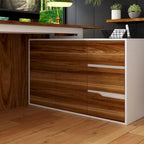 54.3 Bureau d'ordinateur d'angle avec armoire réversible