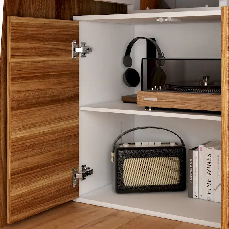 54.3 Bureau d'ordinateur d'angle avec armoire réversible