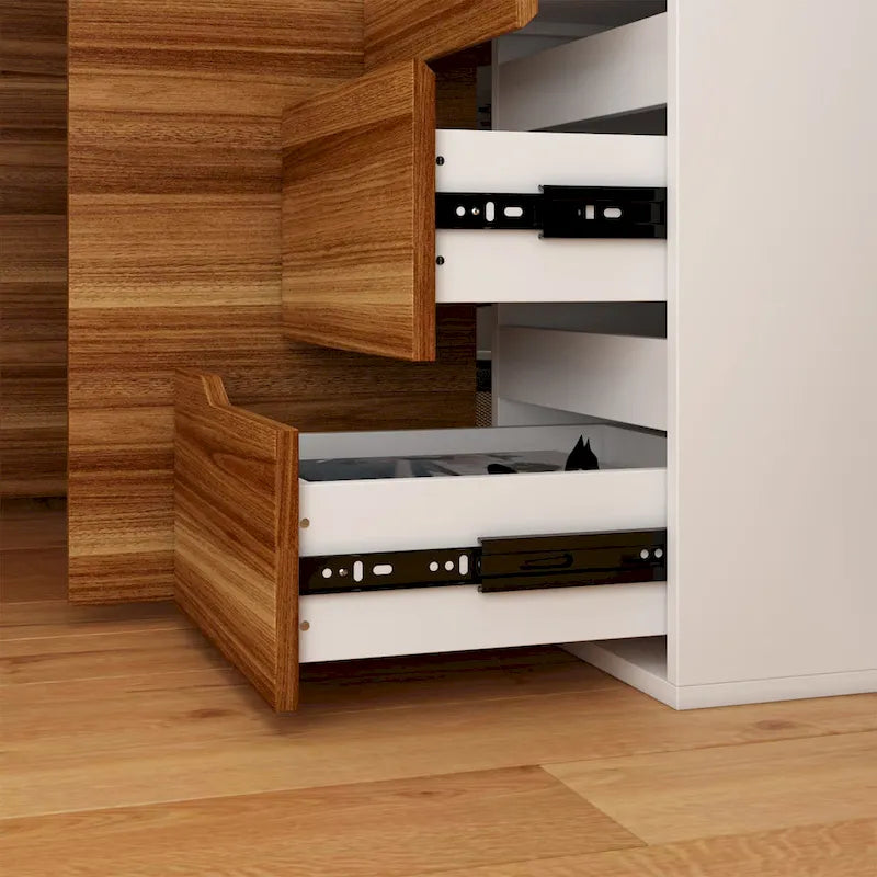 54.3 Bureau d'ordinateur d'angle avec armoire réversible