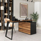 54.3 Bureau d'ordinateur d'angle avec armoire réversible