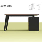 54.3 Bureau d'ordinateur d'angle avec armoire réversible