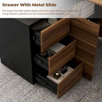 54.3 Bureau d'ordinateur d'angle avec armoire réversible