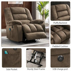 Fauteuil inclinable massant releveur pour personnes âgées