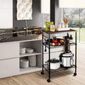Metal Storage 3-Tier Rolling Kitchen Utility Cart