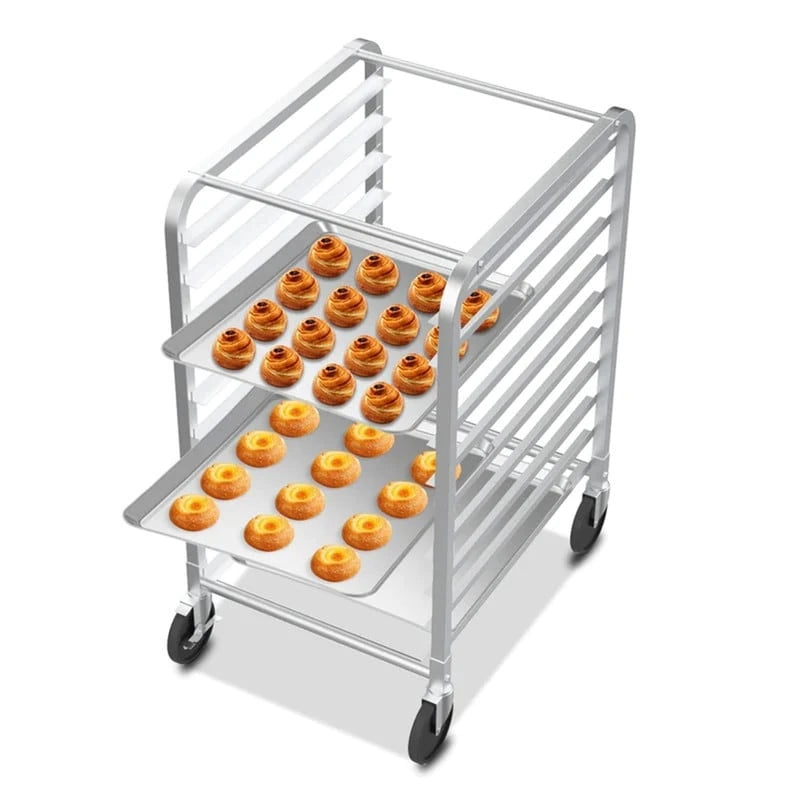 Étagère de boulangerie en acier inoxydable pour plaques à pâtisserie, 10 ou 20 niveaux