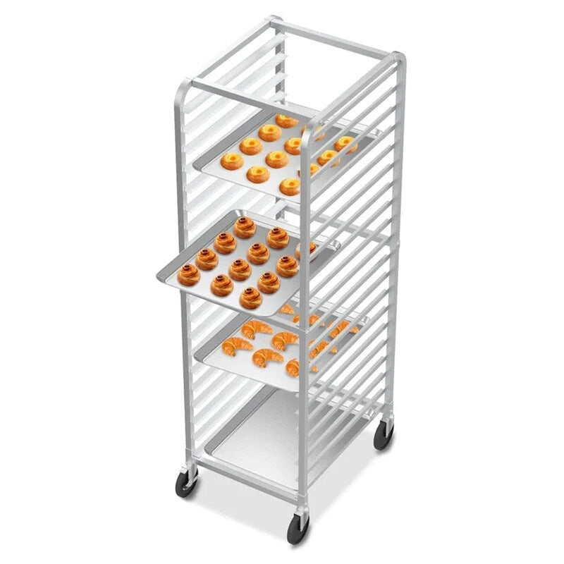 Étagère de boulangerie en acier inoxydable pour plaques à pâtisserie, 10 ou 20 niveaux