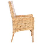Fauteuil d'appoint côtier en rotin avec coussin – 18,5 l x 22,8 P x 38,2 H po – 19L x 23P x 38H