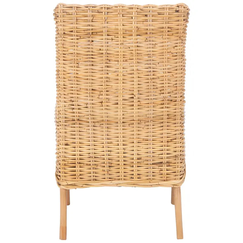 Fauteuil d'appoint côtier en rotin avec coussin – 18,5 l x 22,8 P x 38,2 H po – 19L x 23P x 38H