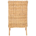 Fauteuil d'appoint côtier en rotin avec coussin – 18,5 l x 22,8 P x 38,2 H po – 19L x 23P x 38H