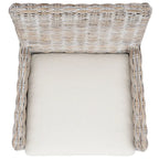 Fauteuil d'appoint côtier en rotin avec coussin – 18,5 l x 22,8 P x 38,2 H po – 19L x 23P x 38H