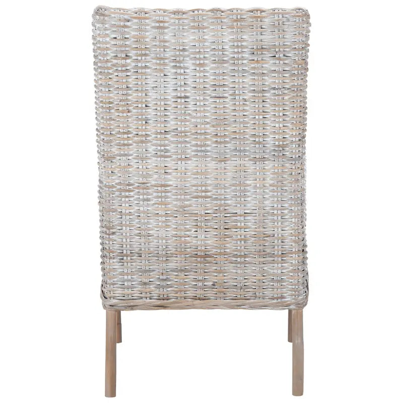Fauteuil d'appoint côtier en rotin avec coussin – 18,5 l x 22,8 P x 38,2 H po – 19L x 23P x 38H