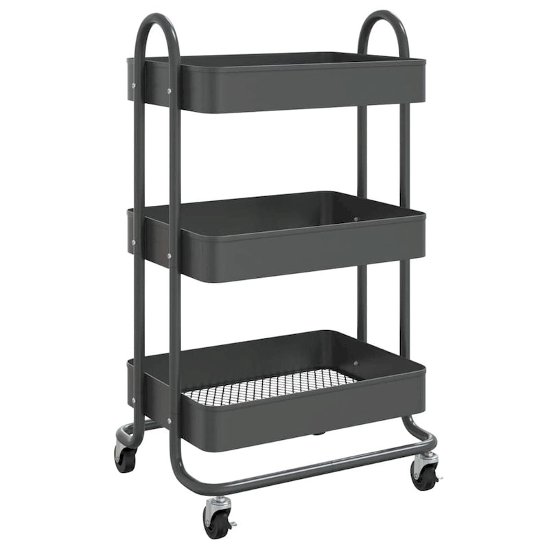 Chariot de cuisine de rangement à 3 niveaux - 42,9 x 34 x 79 cm.
