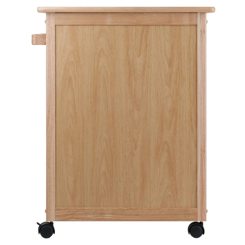 Desserte de cuisine avec armoire, tiroir et porte-serviettes au fini naturel - 26,9 x 18,2 x 34,3 po.