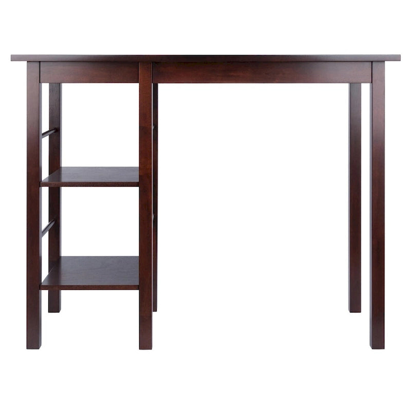 Îlot de cuisine pour petit-déjeuner avec étagères en noyer - 114,3 cm L x 50 cm P x 91,9 cm H