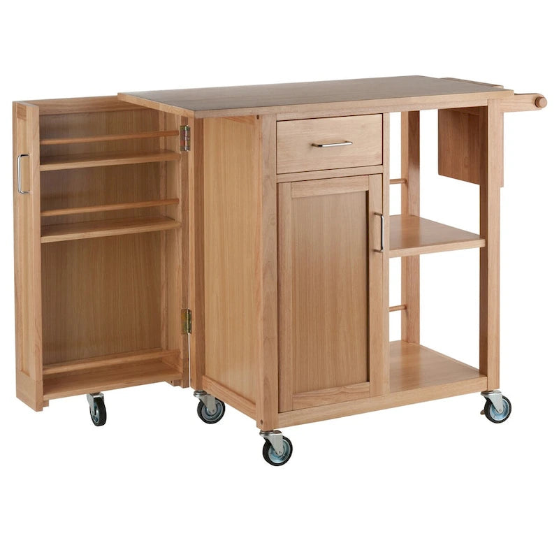 Desserte de cuisine en bois naturel – 108 x 48,2 x 90,5 cm