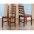 Ensemble de 2 chaises à dossier échelle, Noyer - 16,54 x 18,63 x 34,65 pouces