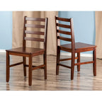 Ensemble de 2 chaises à dossier échelle, Noyer - 16,54 x 18,63 x 34,65 pouces